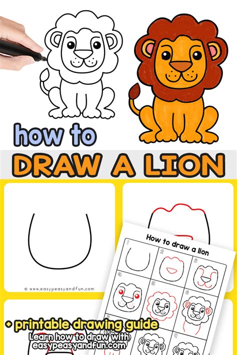 How to draw a lion – step by step drawing guide – Artofit