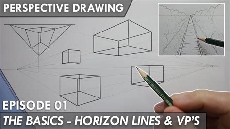 PERSPECTIVE DRAWING 01 - THE BASICS - Horizon Line, Vanishing Points 1 ...