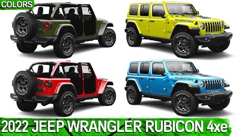 2022 Jeep Wrangler Rubicon 4xe - COLORS | Jeep Wrangler 4xe 2022 - YouTube