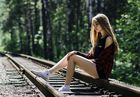 Railroad Track Girl Wallpaper - EroFound