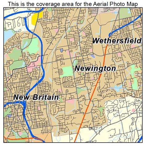 Aerial Photography Map of Newington, CT Connecticut