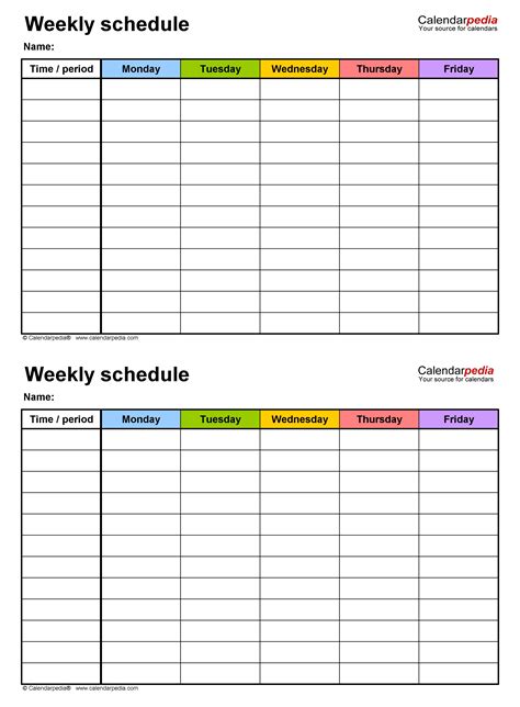 monthly schedule template 14 free sample example format download - free ...