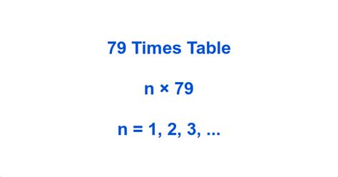 79 Times Table - 79 Multiplication Table - 79x Table