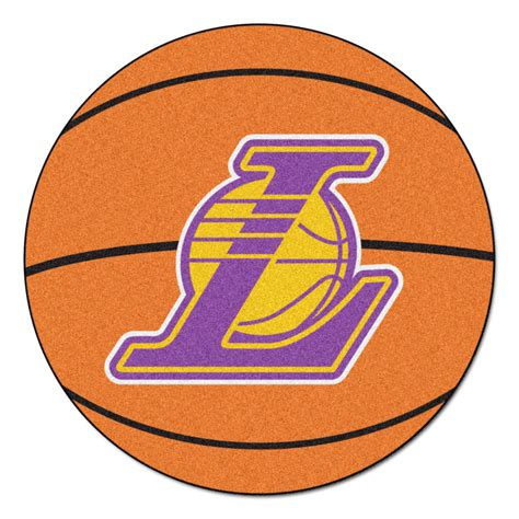 27" Orange and Purple NBA Los Angeles Lakers Basketball Round Doormat ...