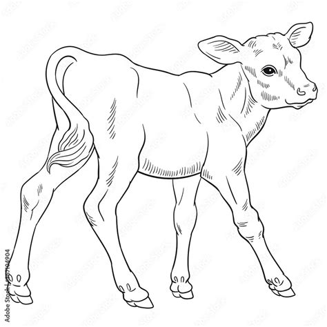 Calf Black And White Clipart