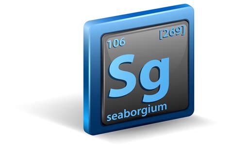 Seaborgium chemical element. Chemical symbol with atomic number and ...