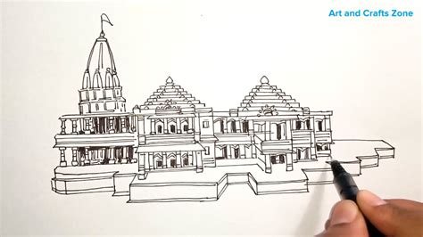 Ayodhya Ram Mandir Drawing Step By Step Easy For Beginners Ayodhya My ...