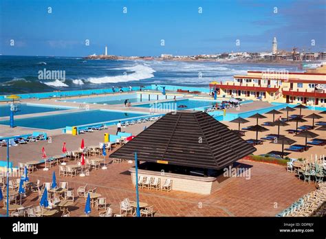 A seaside private resort on the Corniche in Casablanca, Morocco Stock ...