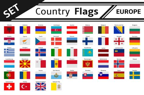 set countries flags europe ~ Illustrations ~ Creative Market