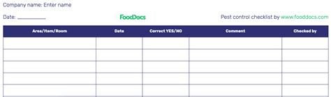 Pest Control Checklist | Download Free Template