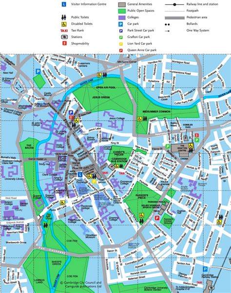 Cambridge tourist map - Ontheworldmap.com