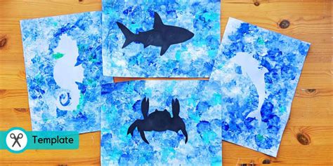 Ocean Creatures Silhouette Painting | Under The Sea Crafts