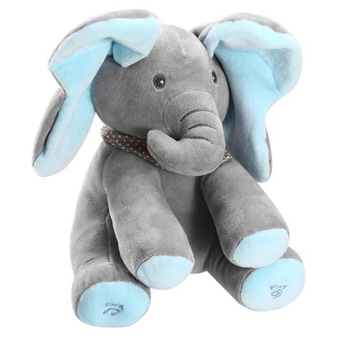 12" Stuffed Plush Elephant Doll Peek-a-Boo Elephant Animated Talking ...