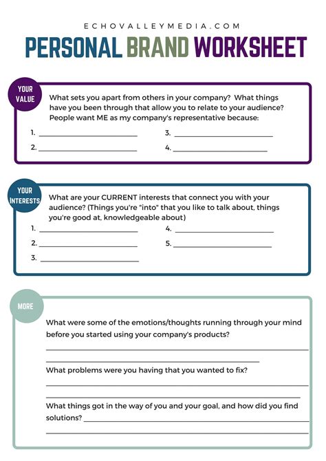 ️Personal Branding Worksheet Free Download| Goodimg.co