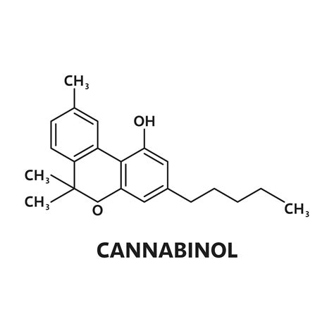 Cannabinol cannabinoid molecule structure 23079271 Vector Art at Vecteezy