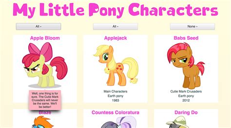 My Little Pony Characters Names