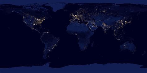 Night Satellite Photos of Earth, U.S., Europe, Asia, World