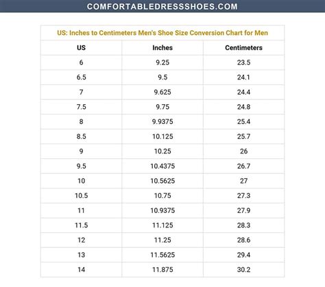 Us Mens Shoe Size Chart | wordacross.net