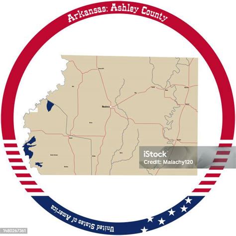 Map Of Ashley County In Arkansas Usa Stock Illustration - Download ...