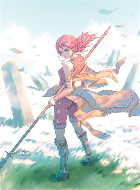 ArtStation - Spear girl, Vasiliy Kovpak | Character art, Anime poses ...