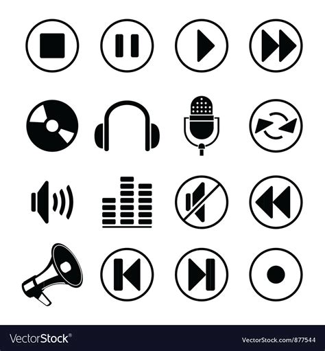 Music icons Royalty Free Vector Image - VectorStock