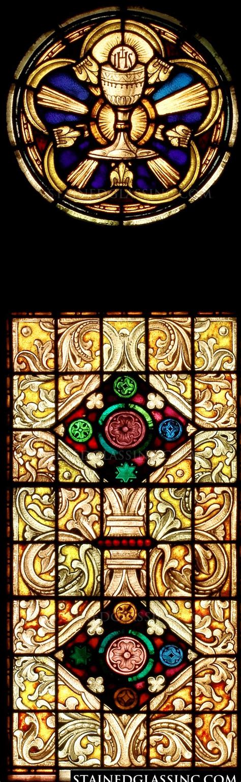 "The Eucharist Decorative" Religious Stained Glass Window