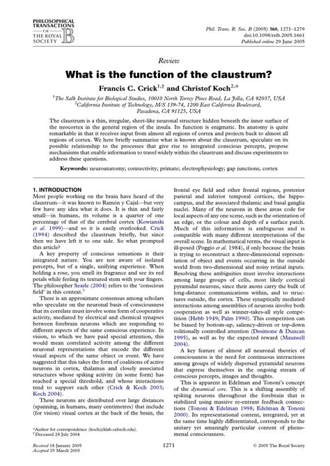 (PDF) What is the function of the claustrum?