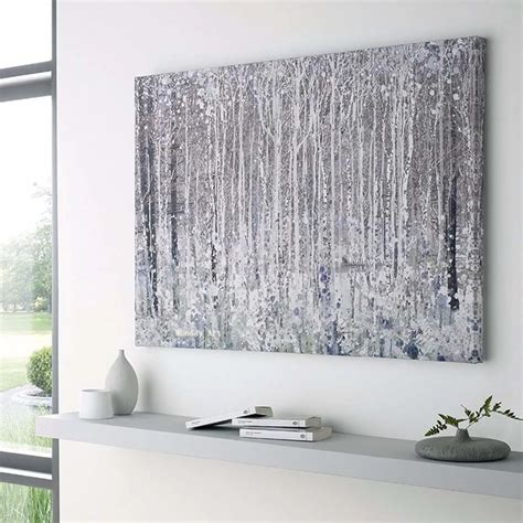 HandPainted White gray black paintings Abstract Modern landscape Oil ...