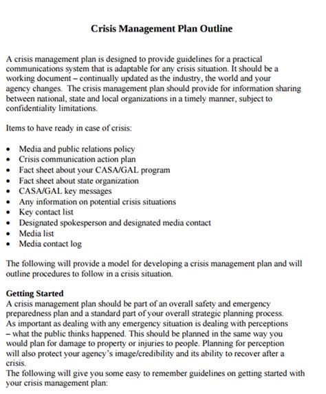 Crisis Management Plan - 13+ Examples, Format, How To Prepare, Pdf