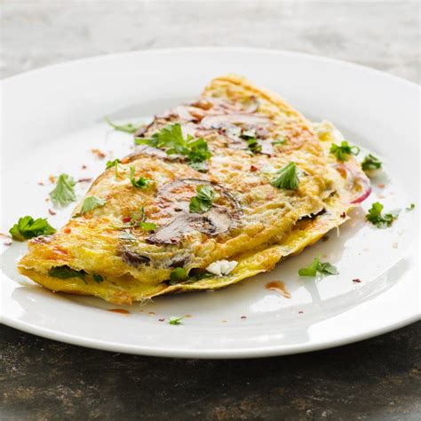 Omelette with mushrooms stock image. Image of homemade - 116221747