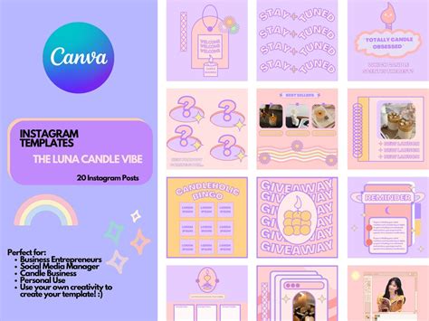 Instagram Template Canva. Pastel Template. Aesthetic Kawaii. Modern ...