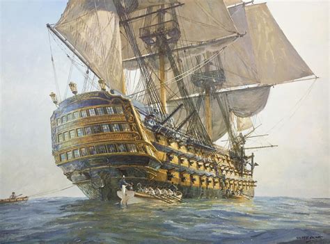 an oil painting of a pirate ship in the middle of the ocean with two ...