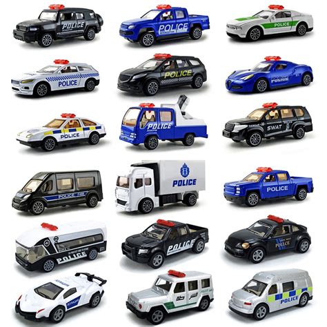 MWstore Car Model Realistic Simple Operation Alloy Police Car Model ...