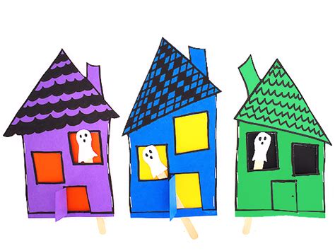 Interactive Paper Haunted House Craft - Our Kid Things