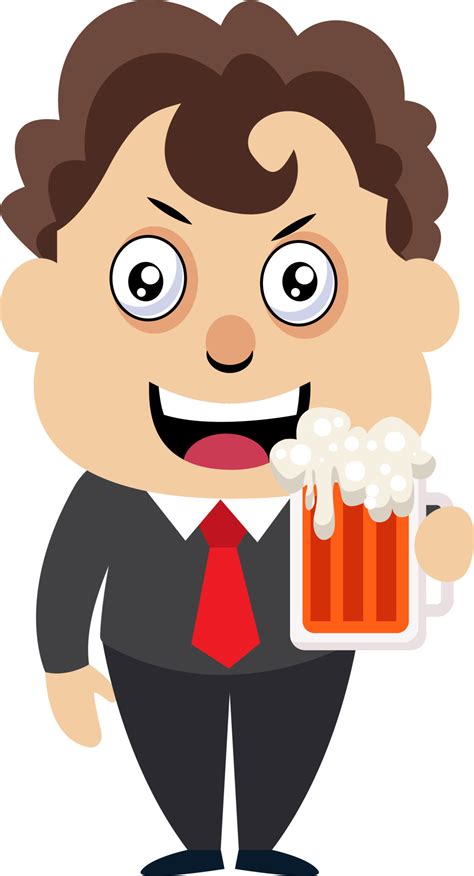 Man drinking beer, illustration, vector on white background. 13492949 ...