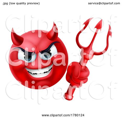 Devil Emoji Emoticon Man Face Cartoon Icon Mascot by ...