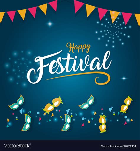 Happy festival card Royalty Free Vector Image - VectorStock