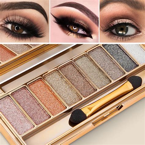 9 Colors Palette Eyeshadow Make Up Eye Shadow Glitter Waterproof Bright ...