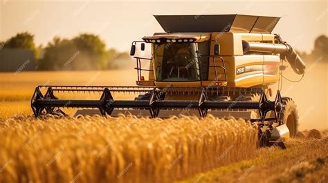 Premium AI Image | wheat harvester machine