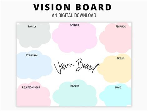 Printable Vision Board, Vision Board Template, 2023 Dream Life Planner ...