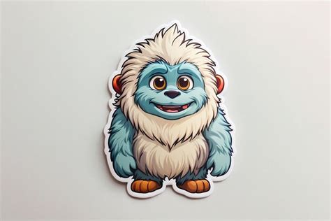 Premium AI Image | cute mini yeti stickers