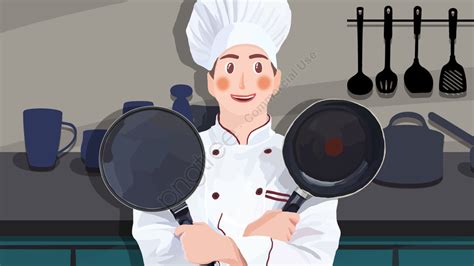 Professional Character Chef Illustration Kitchen, Kitchenware, Pan ...