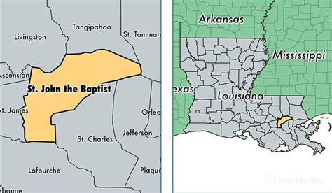 St John the Baptist Parish, Louisiana / Map of St John the Baptist ...