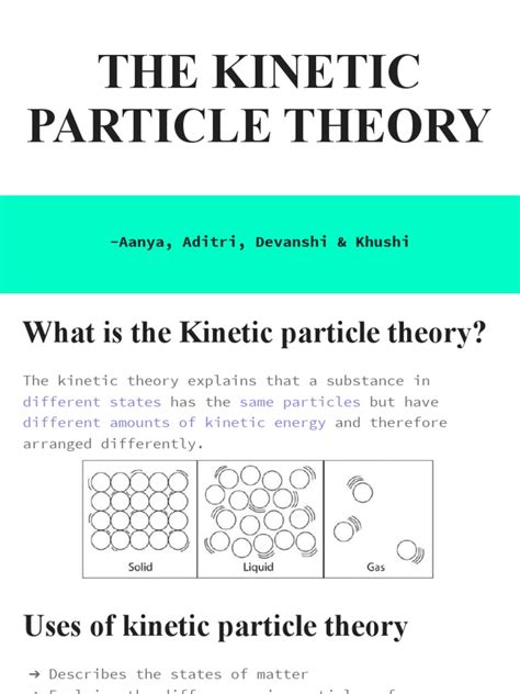 The Kinetic Particle Theory | PDF