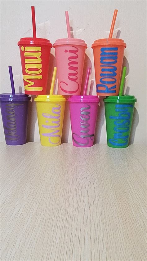 Personalized Cups With Lid and Straw, Kids Cups, Personalized Party ...