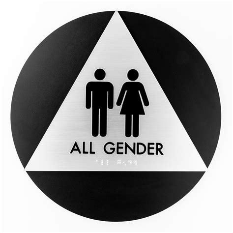 All Gender Restroom Sign California, Brushed Aluminum look Acrylic ...