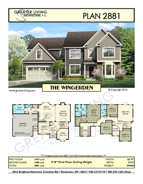 Plan 2881: THE WINGERDEN - Two Story House Plan - Greater Living ...