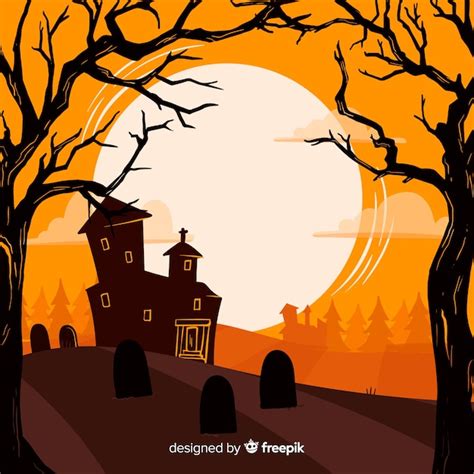 Free Vector | Creepy hand drawn halloween background