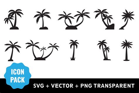 Palm Tree Silhouette Icon Bundle Svg Graphic by vectorbundles ...