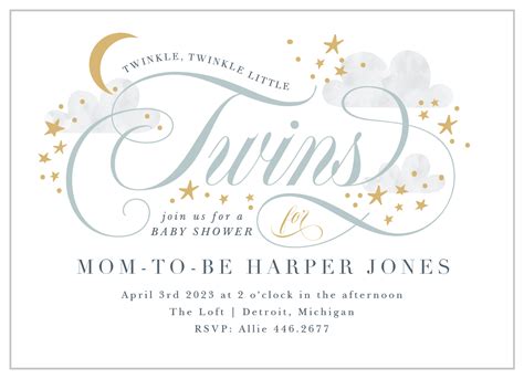 Baby Shower Invitation Wording for Twins